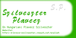 szilveszter plavecz business card